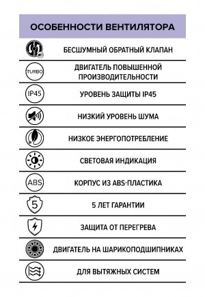 Вентилятор накладной AEON D125 обр.клапан turbo DICITI