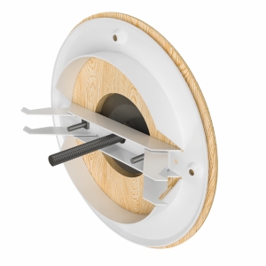 Анемостат ERA 12,5DW Pine MS c металлическим фланцем и деревянным обтекателем для бань и саун, сосна с распорными лапками, d125